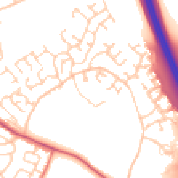Daytime road noise heatmap for CA1 3TT