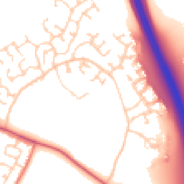 Daytime road noise heatmap for CA1 3TW