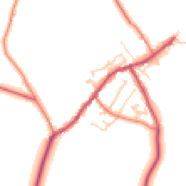 Daytime road noise heatmap for CA10 1AB