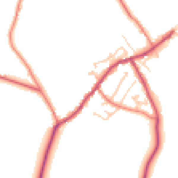Daytime road noise heatmap for CA10 1AF