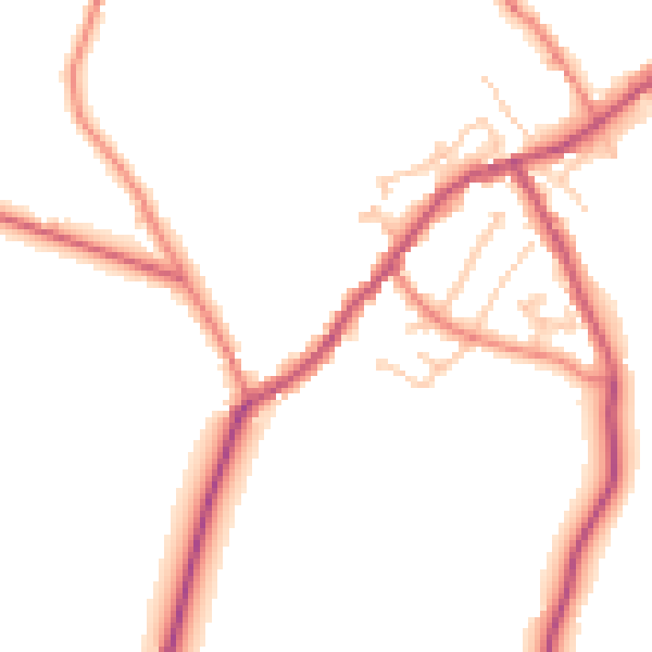 Daytime road noise heatmap for CA10 1AJ
