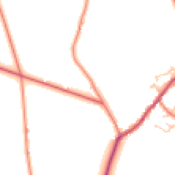 Daytime road noise heatmap for CA10 1AR