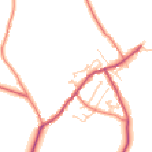 Daytime road noise heatmap for CA10 1AW
