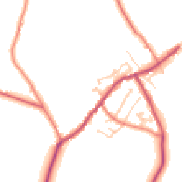 Daytime road noise heatmap for CA10 1ET