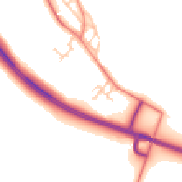 Daytime road noise heatmap for CA10 1RT