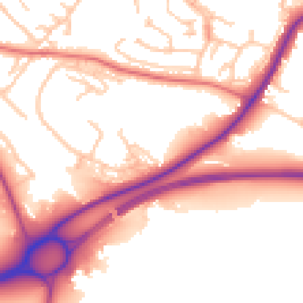 Daytime road noise heatmap for CA10 2AL