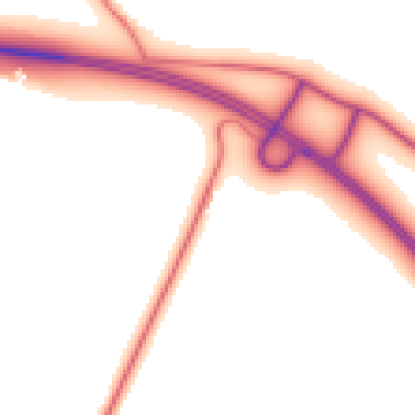 Daytime road noise heatmap for CA10 2AQ