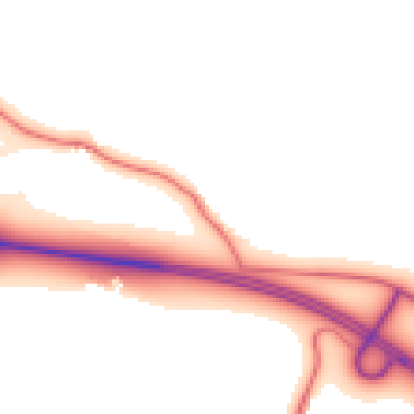 Daytime road noise heatmap for CA10 2AW