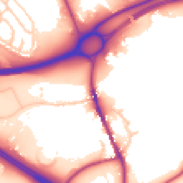 Daytime road noise heatmap for CA10 2BD