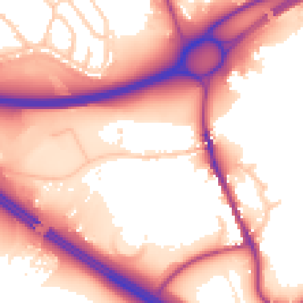 Daytime road noise heatmap for CA10 2BQ