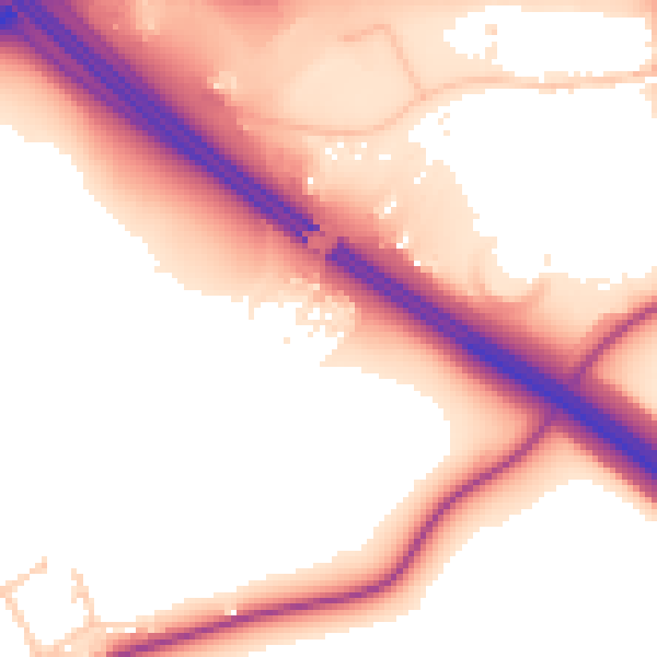 Daytime road noise heatmap for CA10 2BY