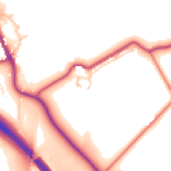 Daytime road noise heatmap for CA10 2DB