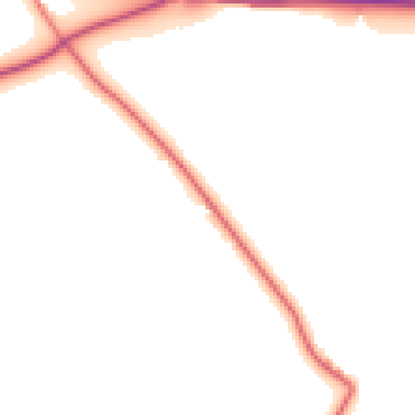 Daytime road noise heatmap for CA10 2DF