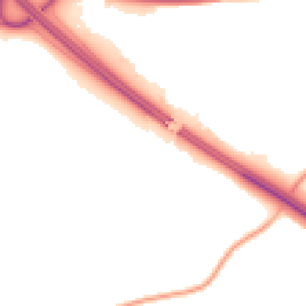 Night-time road noise heatmap for CA10 2FB
