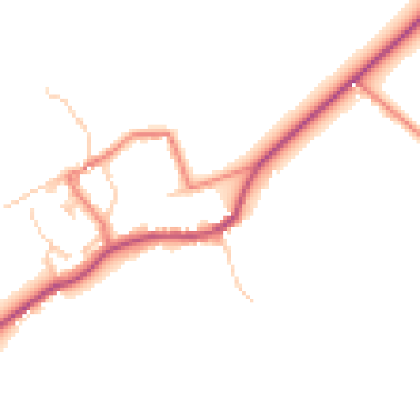 Daytime road noise heatmap for CA10 2FN