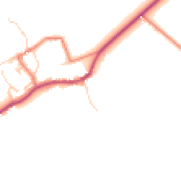 Daytime road noise heatmap for CA10 2JE