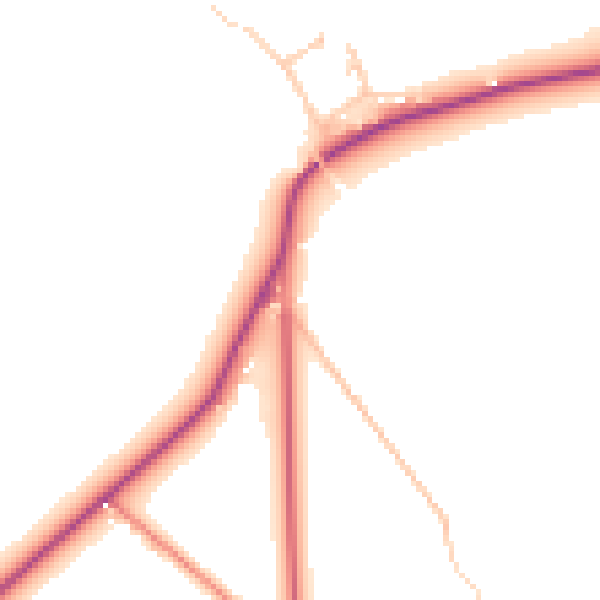 Daytime road noise heatmap for CA10 2LB