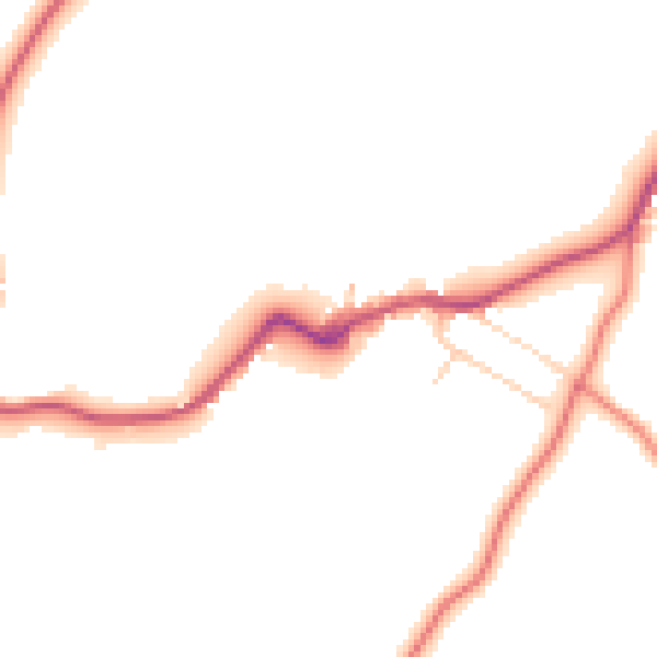 Daytime road noise heatmap for CA10 2NP