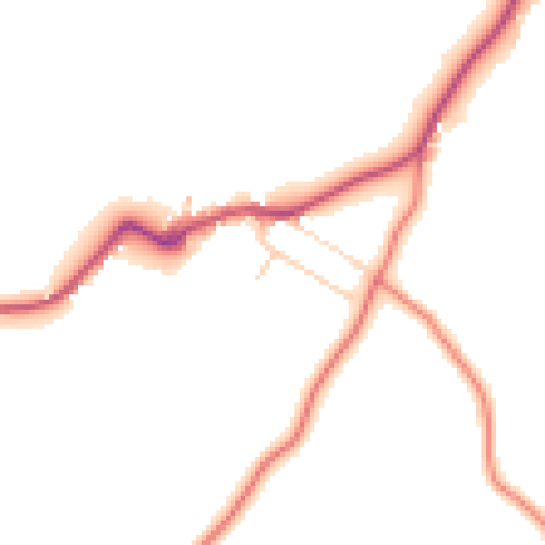 Daytime road noise heatmap for CA10 2NS