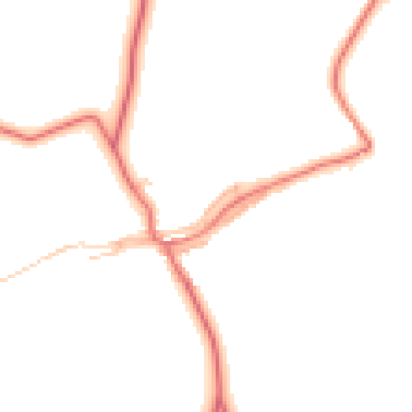 Daytime road noise heatmap for CA10 2PA