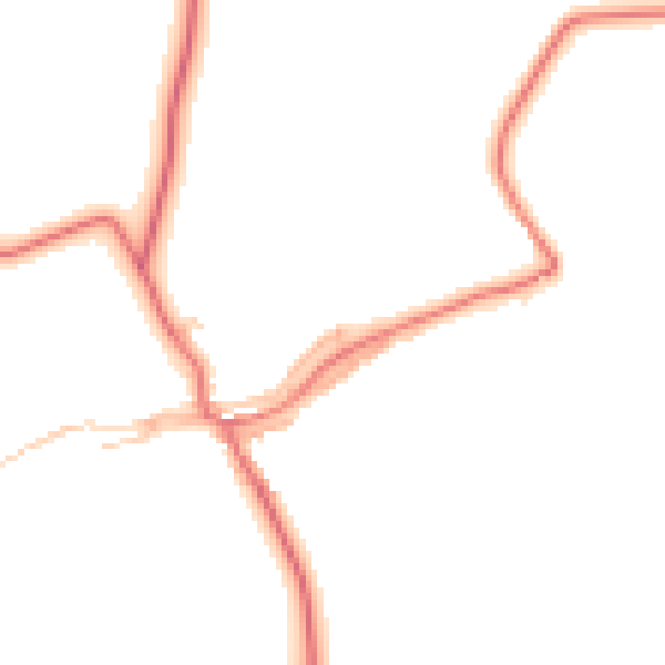 Daytime road noise heatmap for CA10 2PB