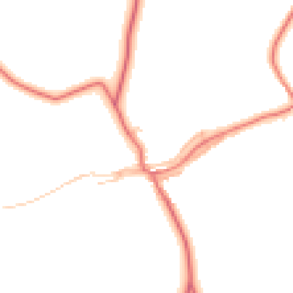 Daytime road noise heatmap for CA10 2PL