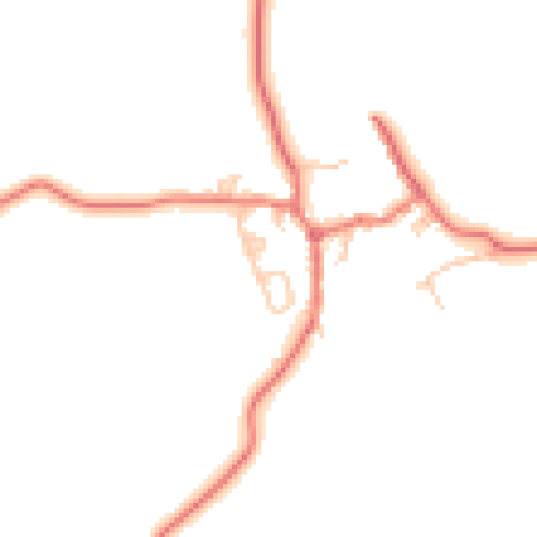 Daytime road noise heatmap for CA10 3AU