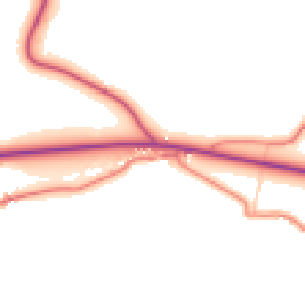 Daytime road noise heatmap for CA10 3DN