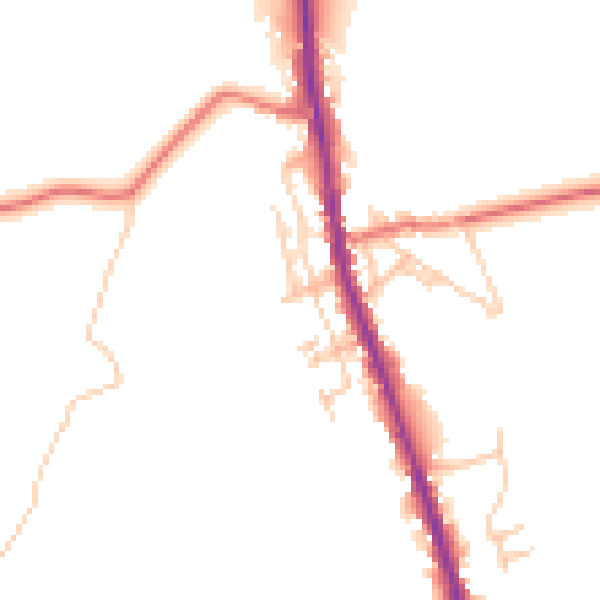 Daytime road noise heatmap for CA10 3LU