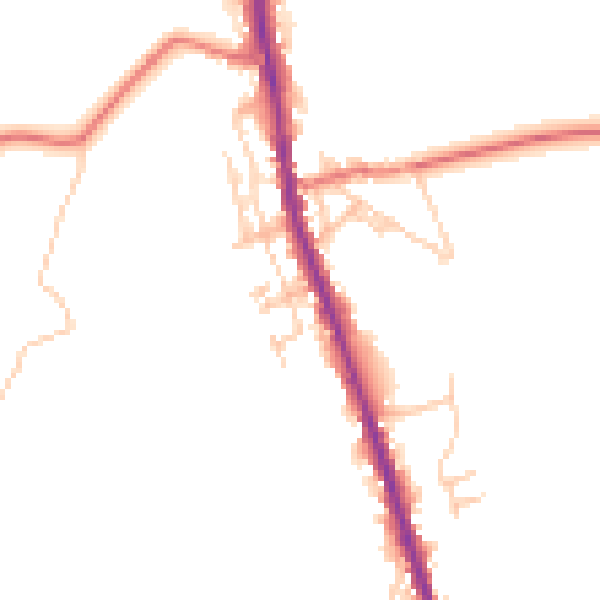 Daytime road noise heatmap for CA10 3NN
