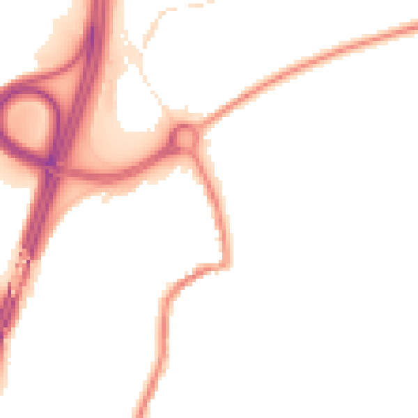 Night-time road noise heatmap for CA10 3TL