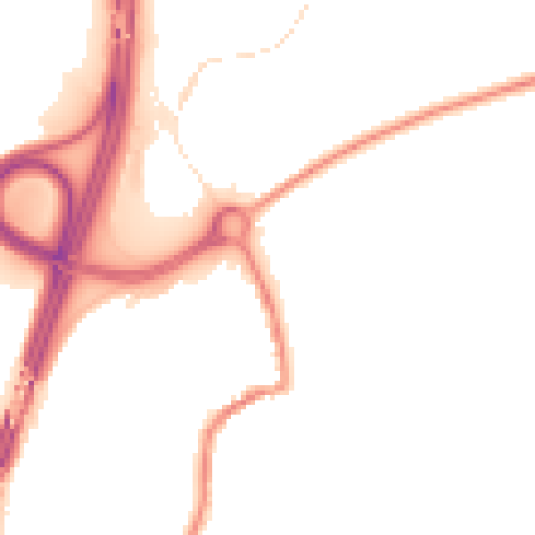 Night-time road noise heatmap for CA10 3TW