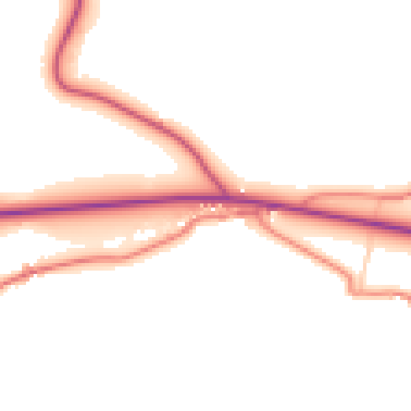 Daytime road noise heatmap for CA10 3UE