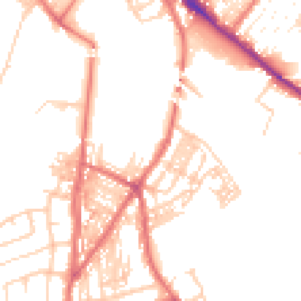 Daytime road noise heatmap for CA2 4AG