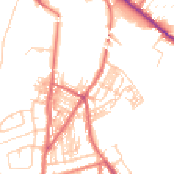 Daytime road noise heatmap for CA2 4AH