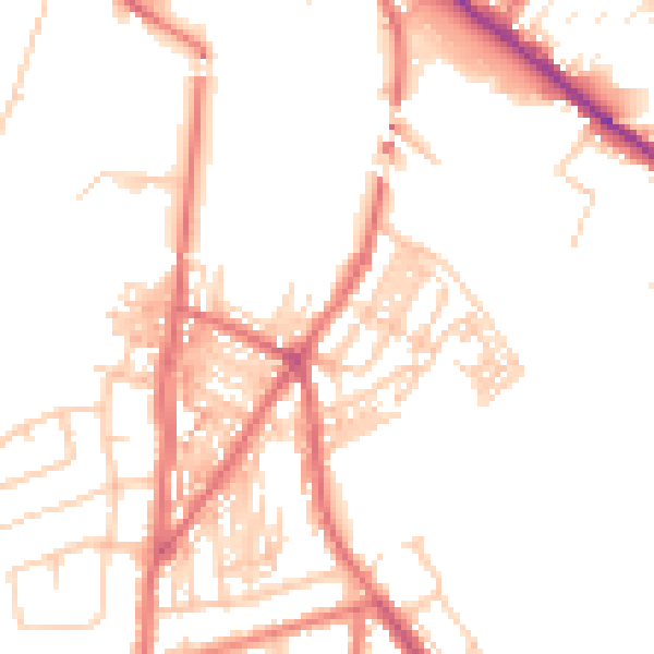 Daytime road noise heatmap for CA2 4AJ
