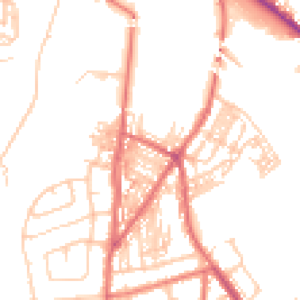 Daytime road noise heatmap for CA2 4AL