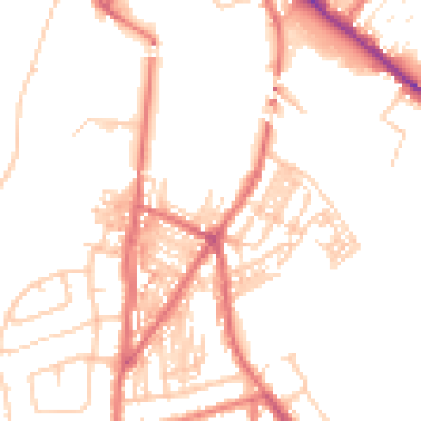Daytime road noise heatmap for CA2 4AN