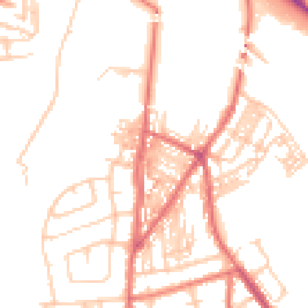 Daytime road noise heatmap for CA2 4AP