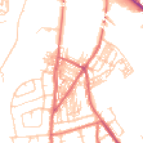 Daytime road noise heatmap for CA2 4AR