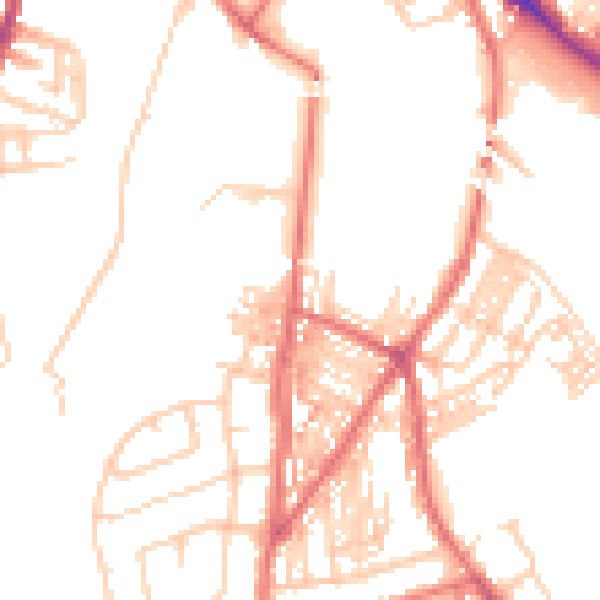 Daytime road noise heatmap for CA2 4AS