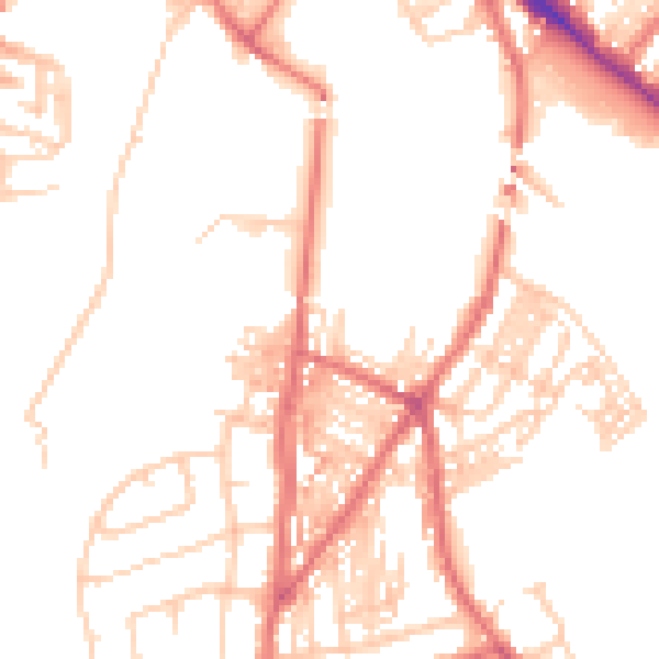 Daytime road noise heatmap for CA2 4AW