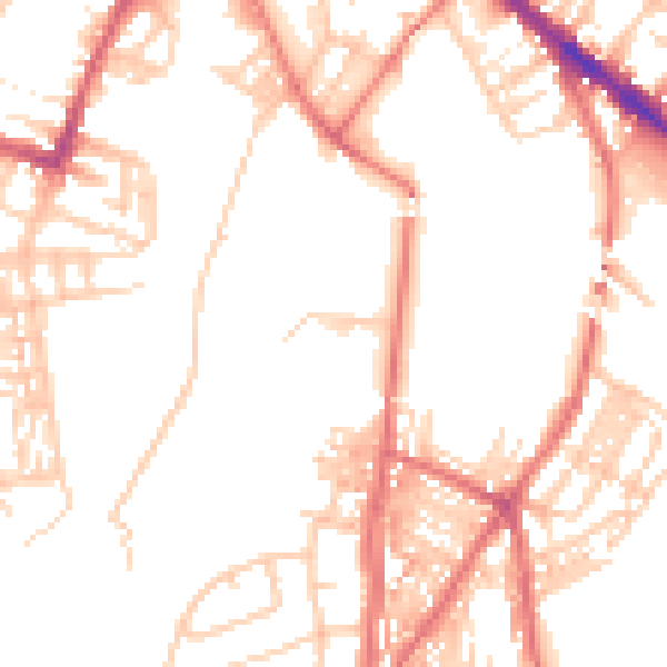 Daytime road noise heatmap for CA2 4AX