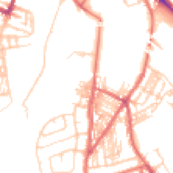 Daytime road noise heatmap for CA2 4AY