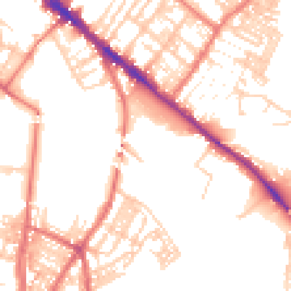 Daytime road noise heatmap for CA2 4BA
