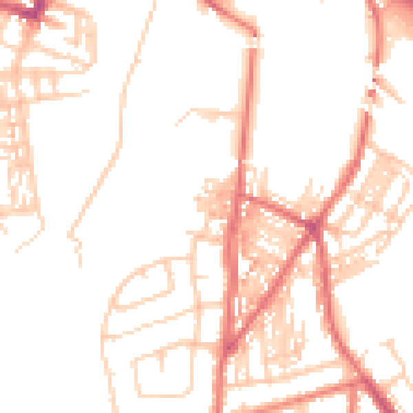 Daytime road noise heatmap for CA2 4BD