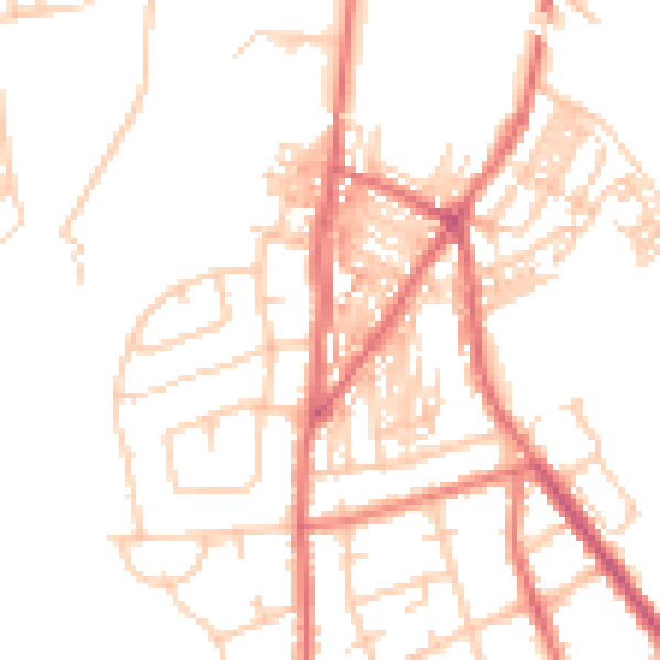 Daytime road noise heatmap for CA2 4BH