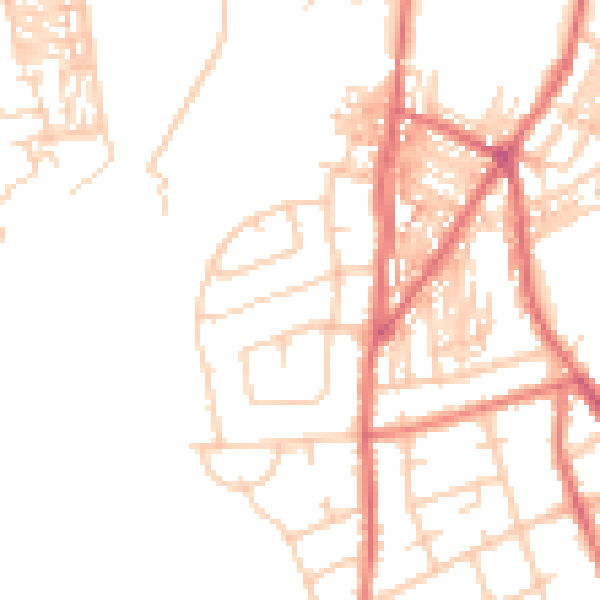 Daytime road noise heatmap for CA2 4BP