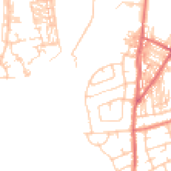 Daytime road noise heatmap for CA2 4BZ