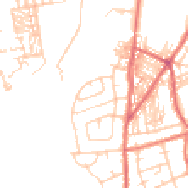 Daytime road noise heatmap for CA2 4DA